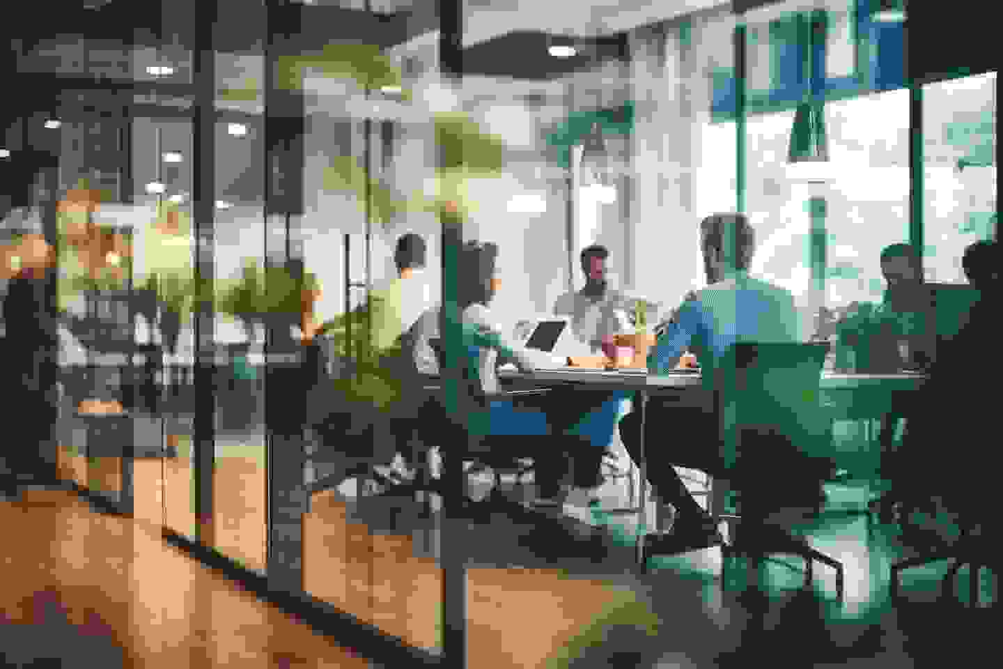 Employers working together in an open office