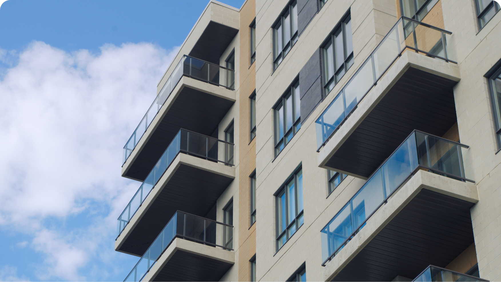 Block of units viewed from ground level