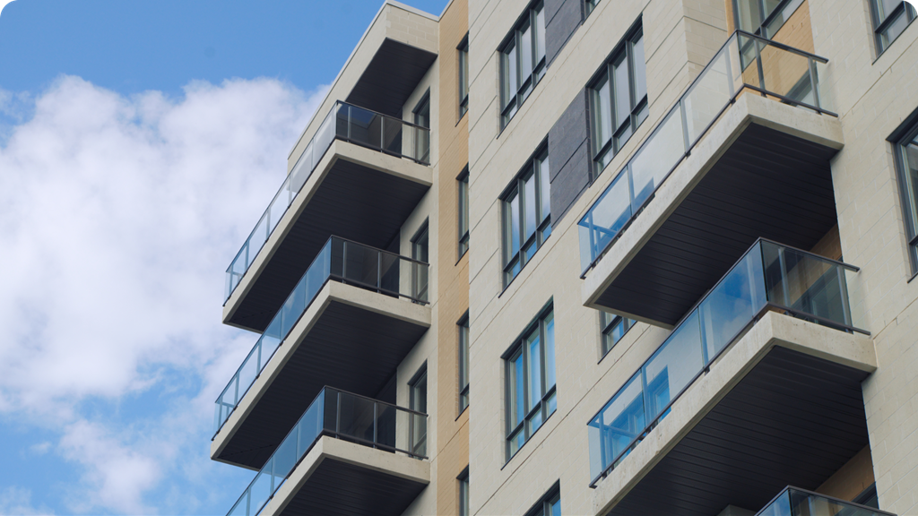 Block of units viewed from ground level