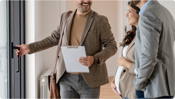 Financial advisor helping couple with financial wellness