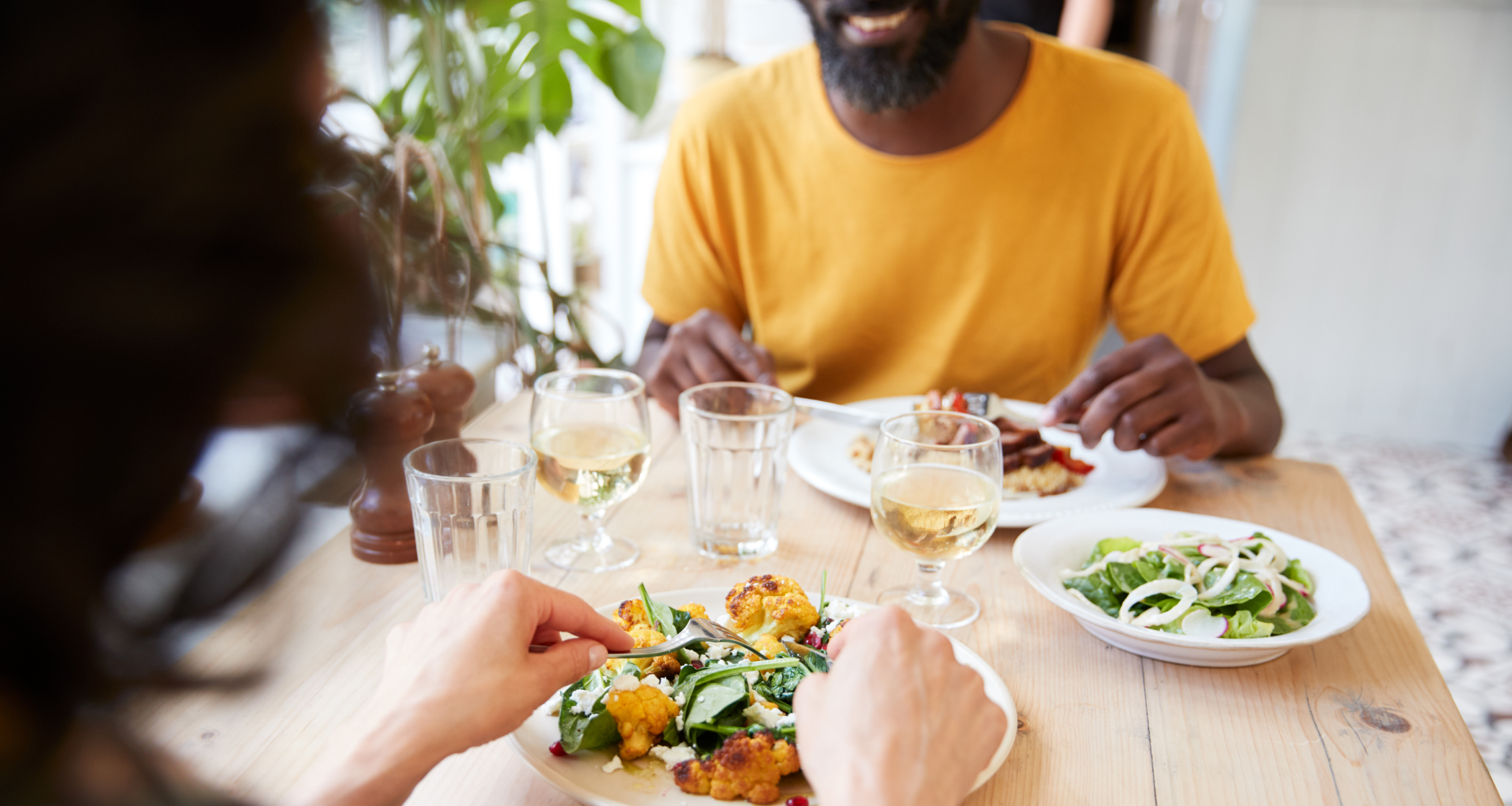 Couple eating out