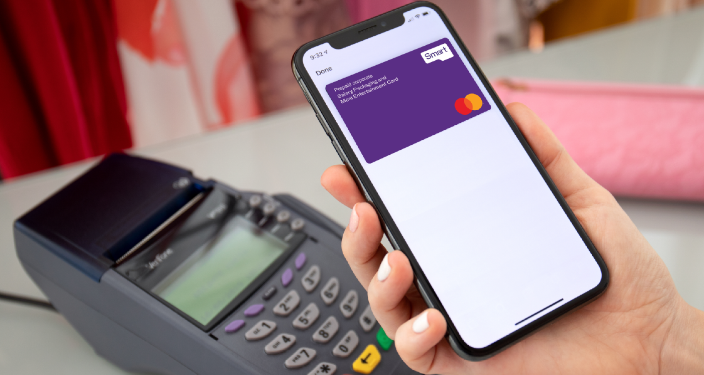 Person using digital salary packaging card to pay