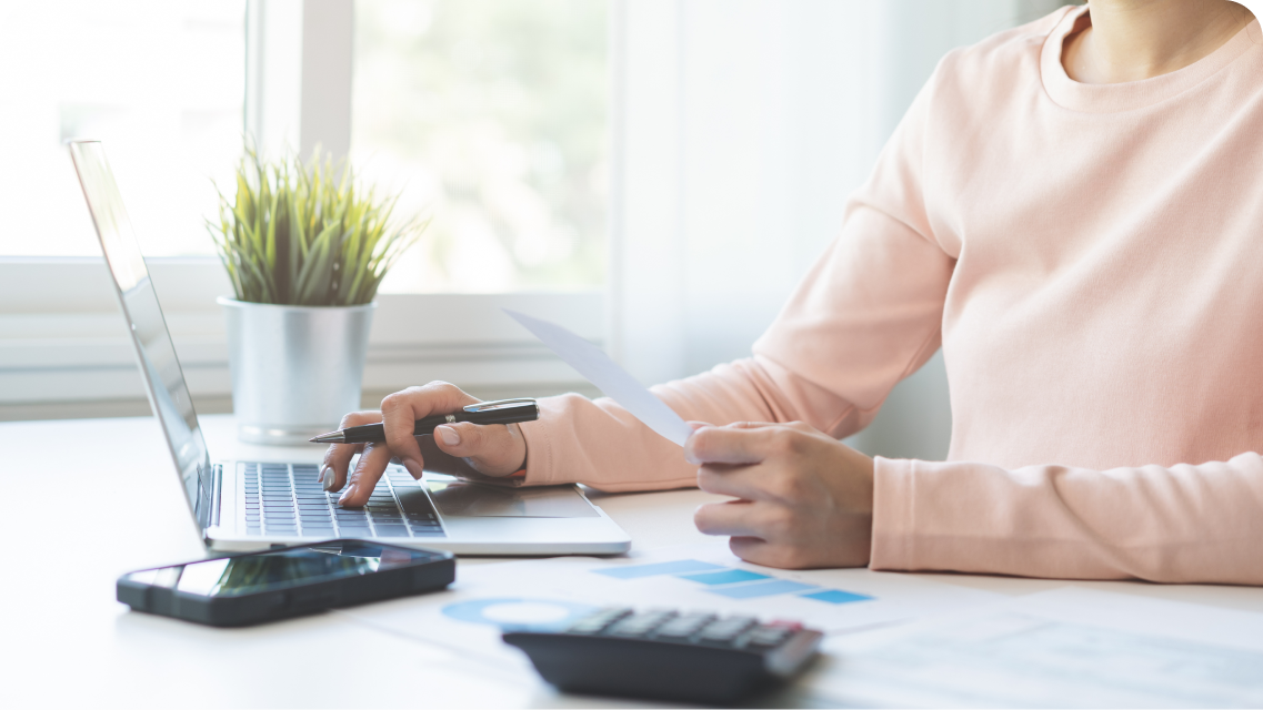 woman working on laptop