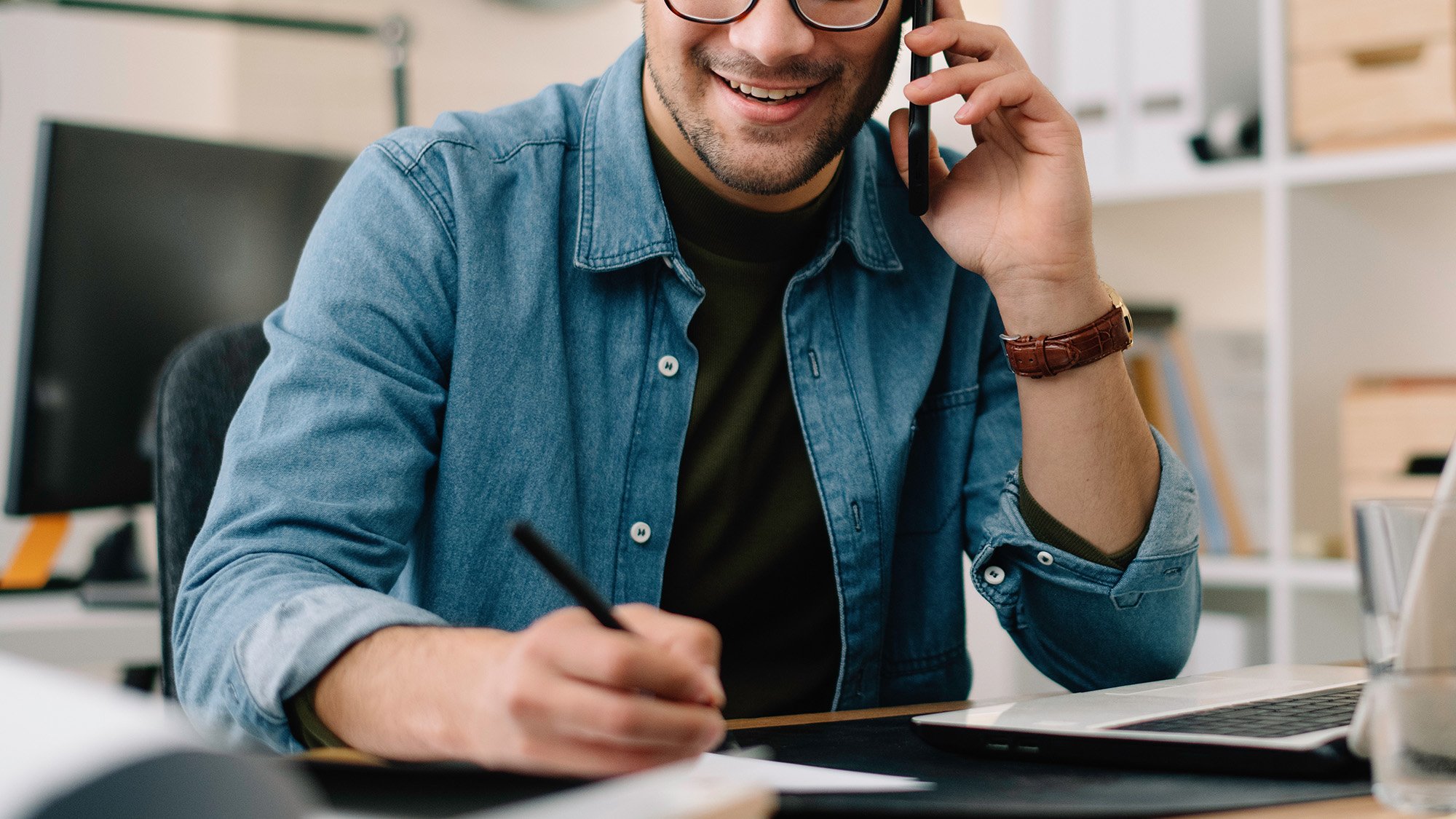 Man using mobile phone