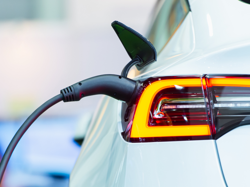 close up photo of an EV being charged