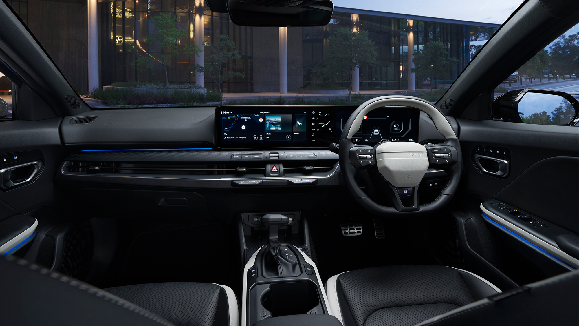 Kia K4 interior dashboard and front seats