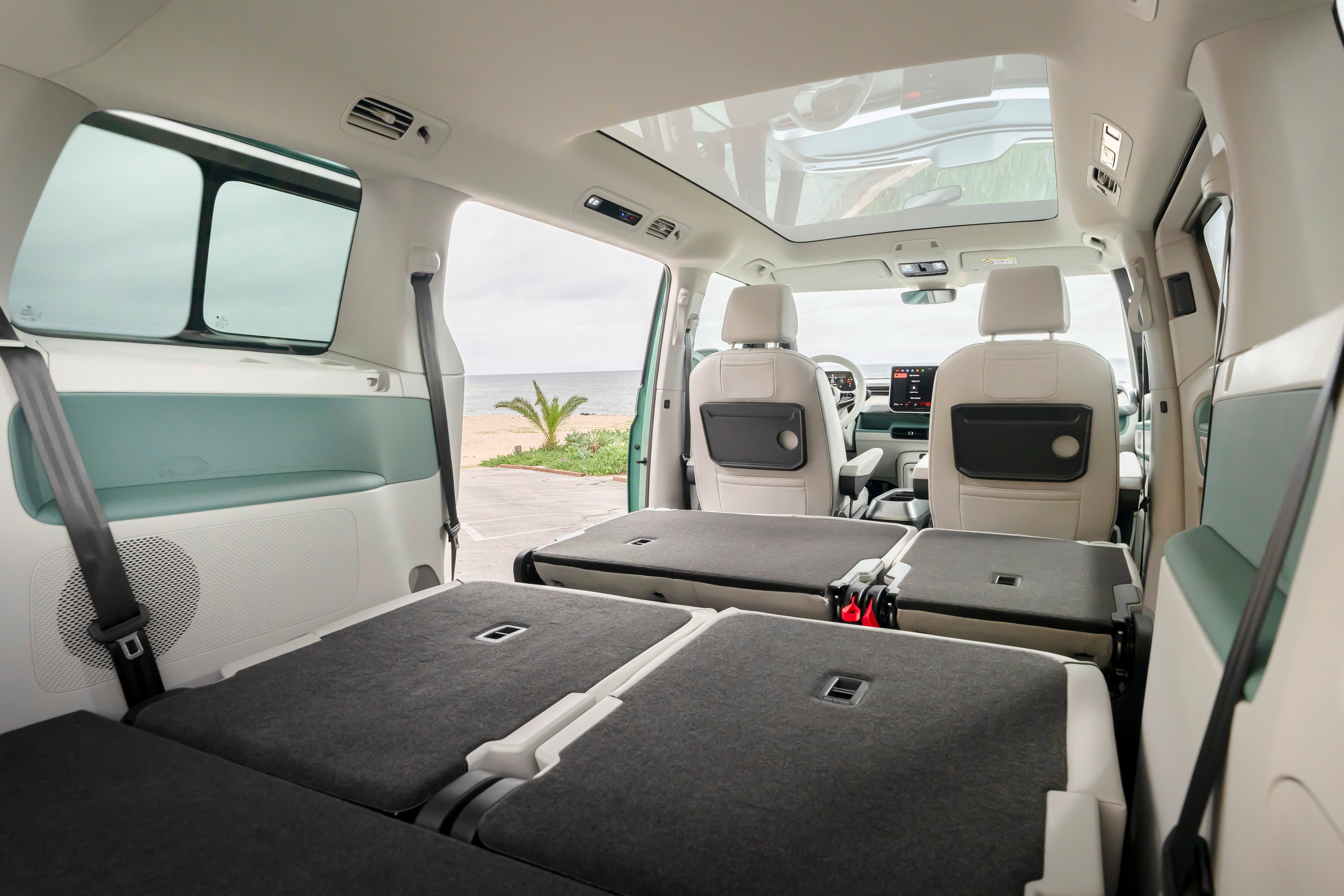 VW ID.Buzz interior, seats down