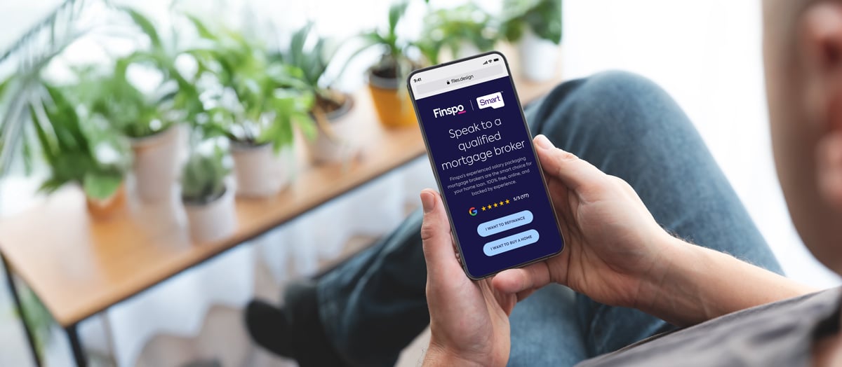Person using phone to access mortgage services from Finspo